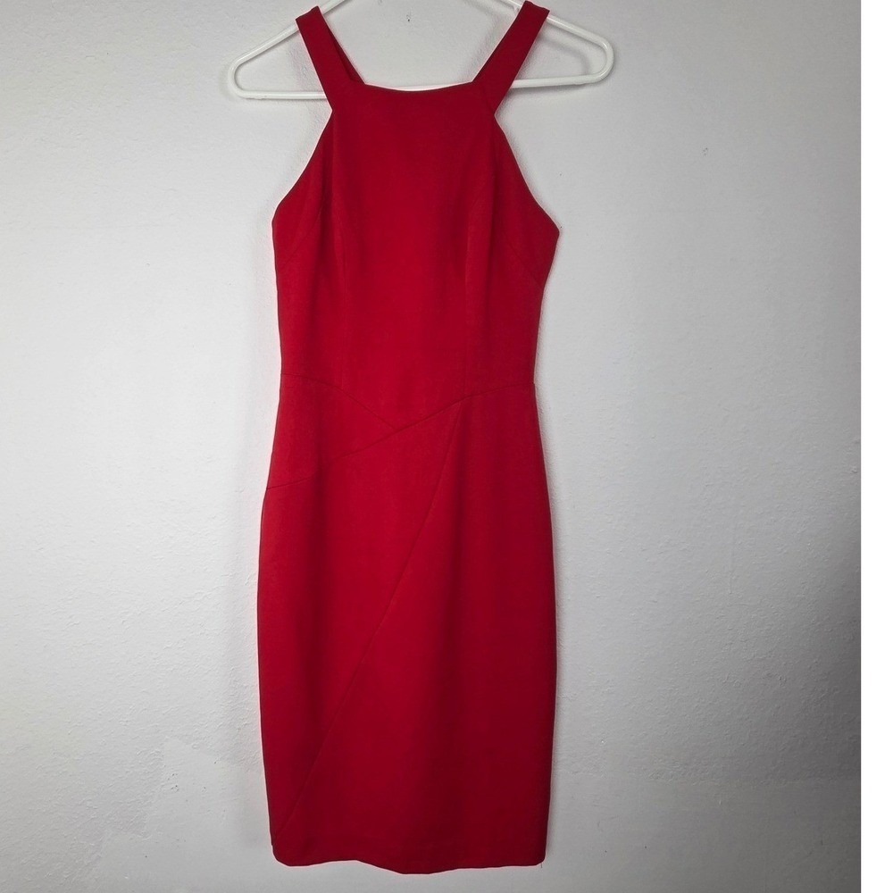Black Halo Red Jackie O High Neck Sheath Cocktail Dress Womens Size 0